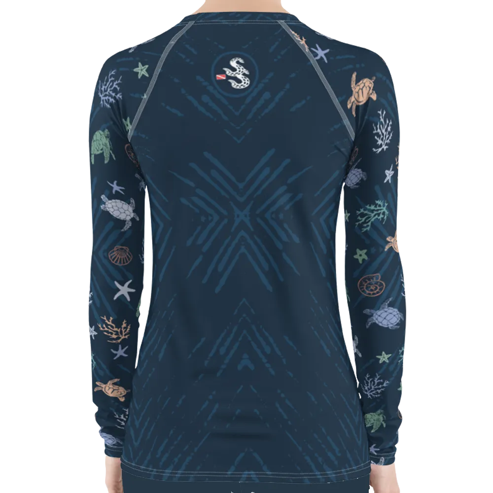 Ocean of Turtles Women's Rash Guard