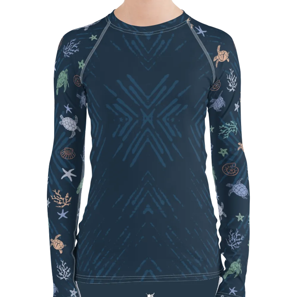 Ocean of Turtles Women's Rash Guard