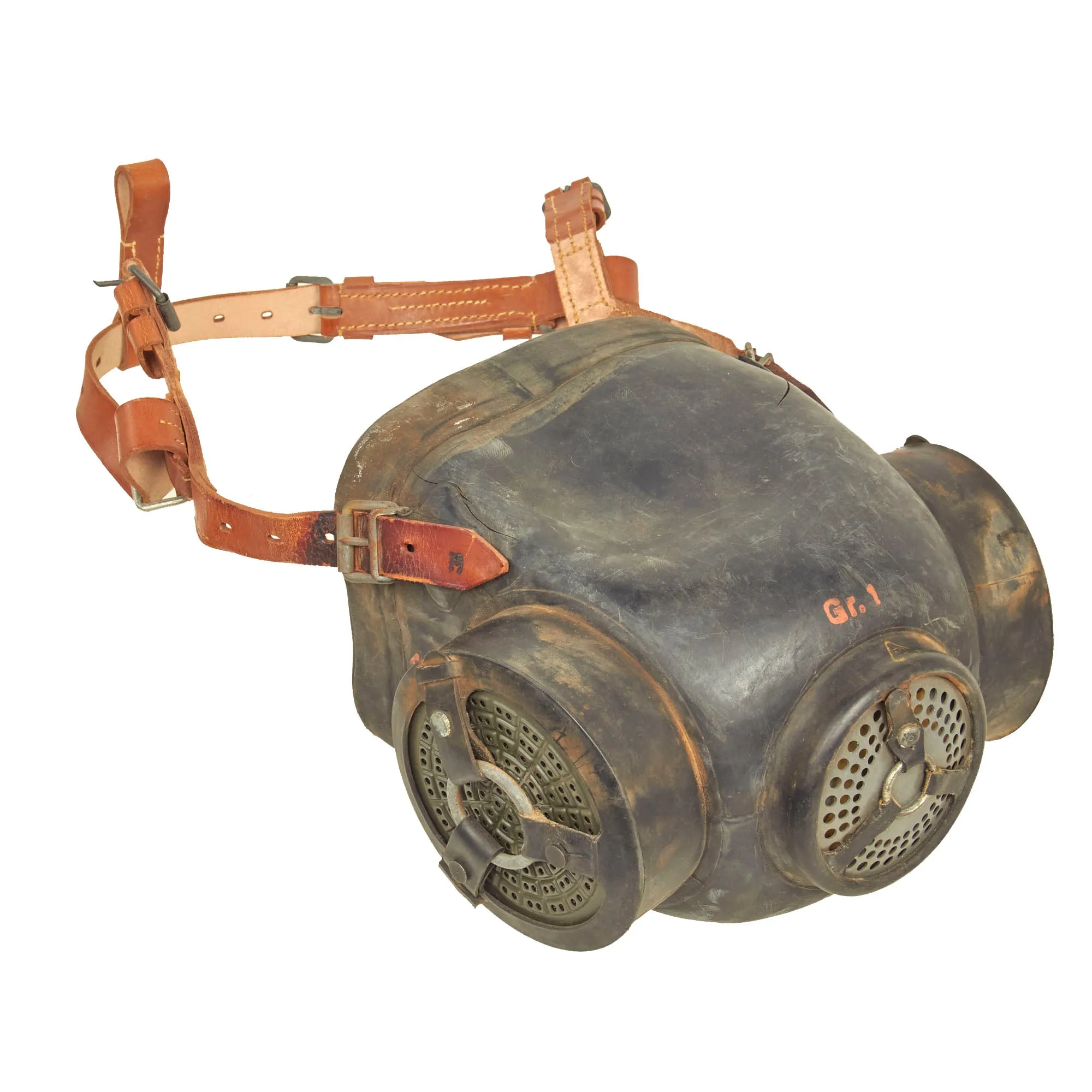 Original German WWII Horse / Mule Gas Mask With Carry Case by Draeger