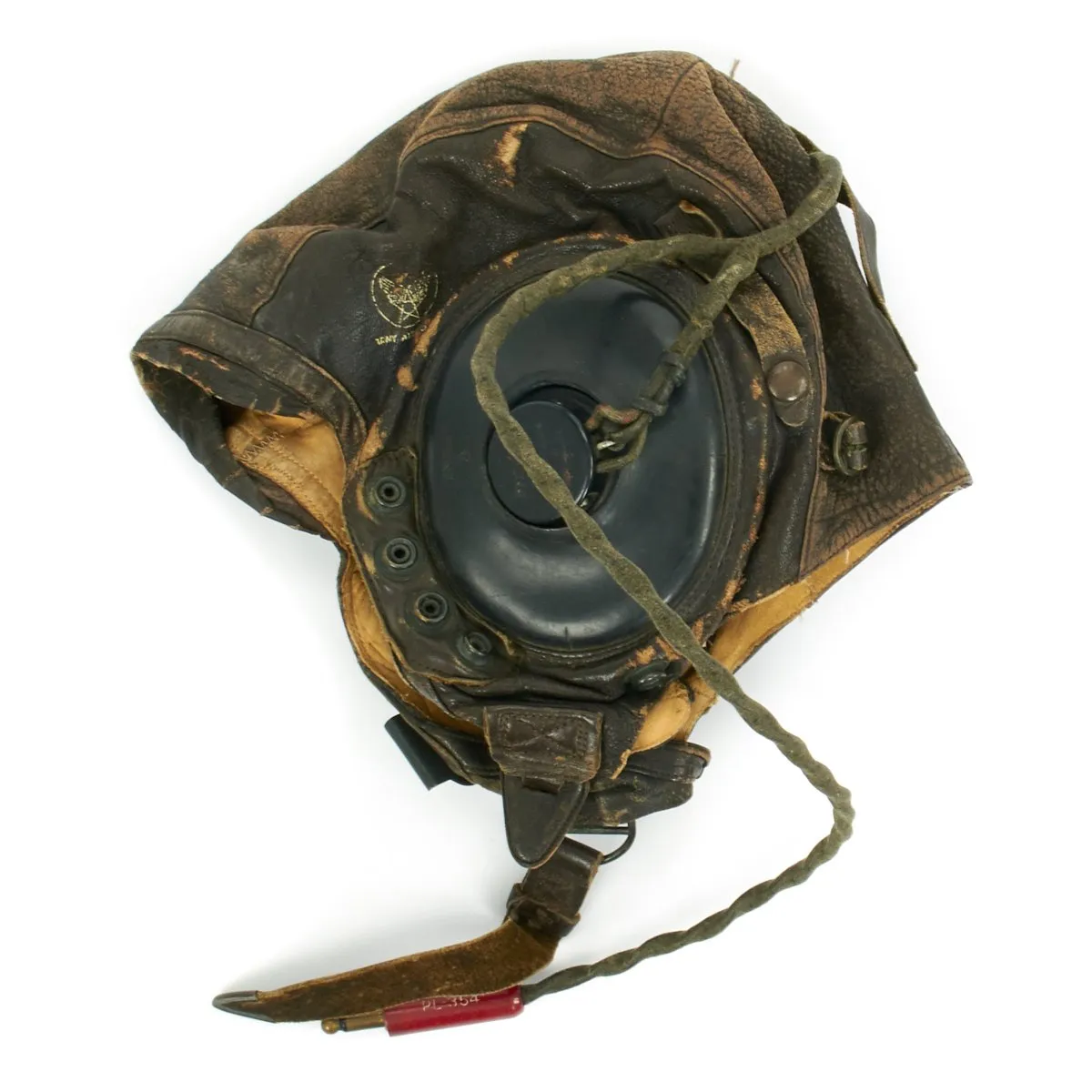 Original U.S. WWII Army Air Force Aviator Flight Helmet Set - AN6530 Blue Goggles, A-14 Mask, A-11 Helmet