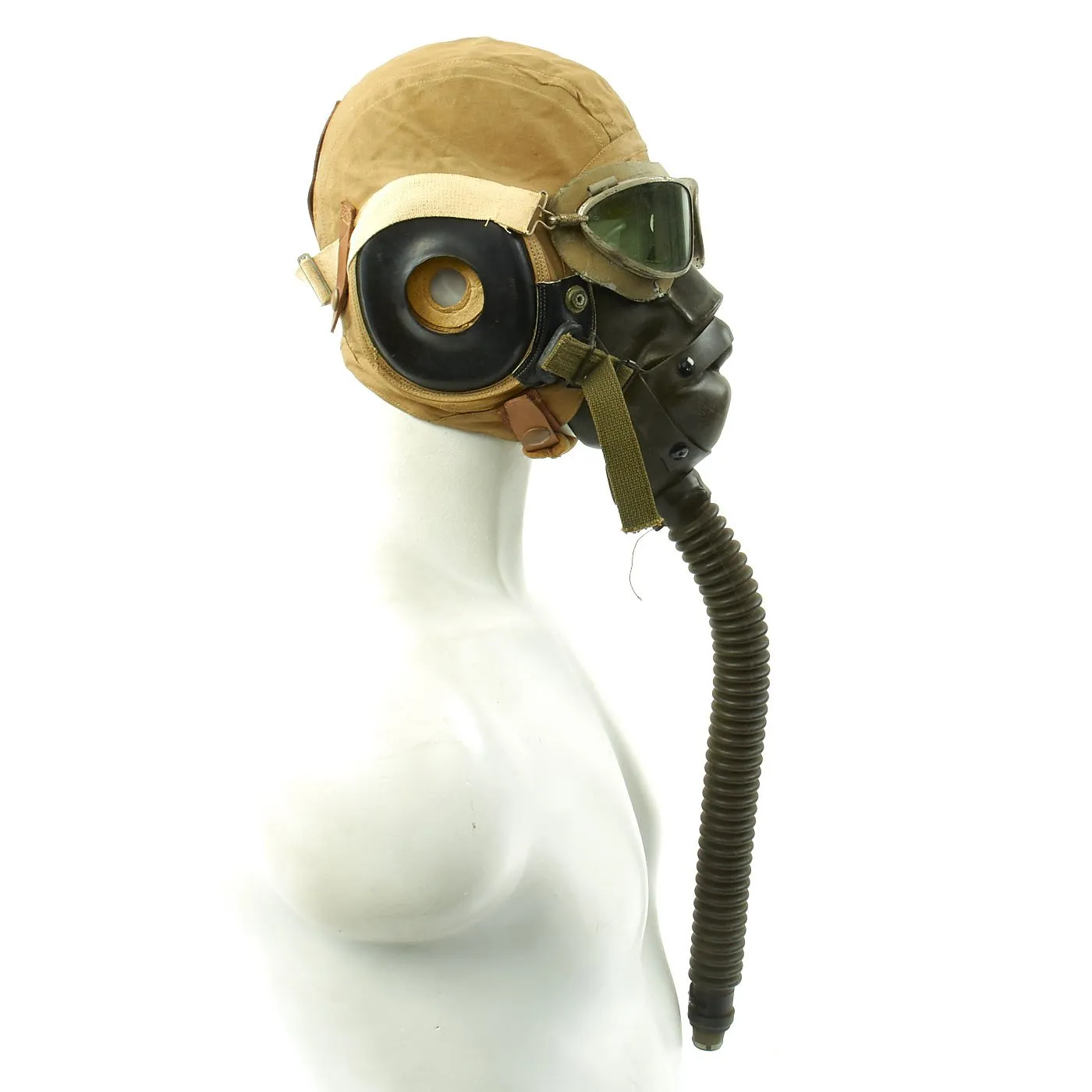 Original U.S. WWII Army Air Force Aviator Flight Helmet Set - AN6530 Goggles, A-14 Mask, AN-H-15 Helmet