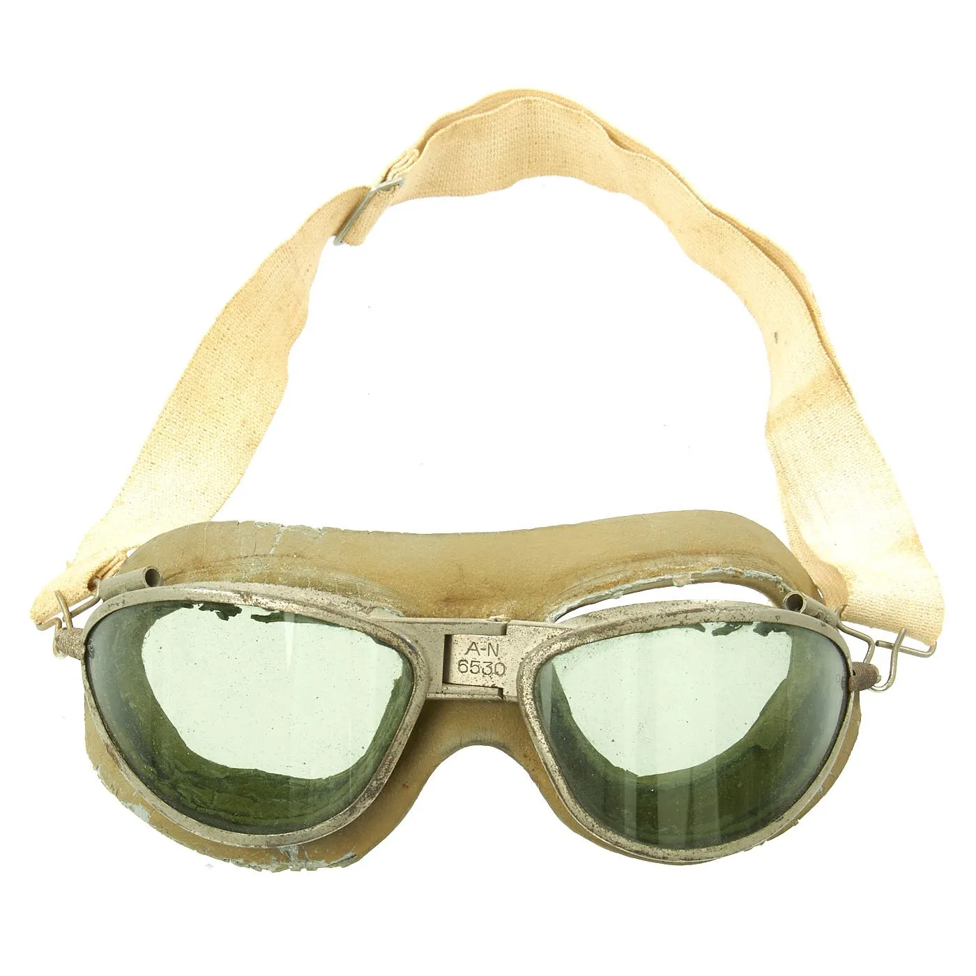 Original U.S. WWII Army Air Force Aviator Flight Helmet Set - AN6530 Goggles, A-14 Mask, AN-H-15 Helmet