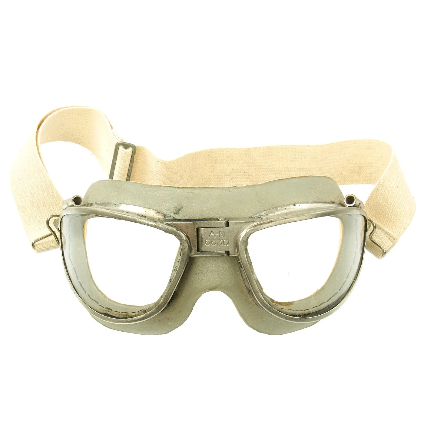 Original U.S. WWII Army Air Force Aviator Flight Helmet Set - AN6530 Goggles with Spare Lenses, A-14 Mask, A-11 Helmet