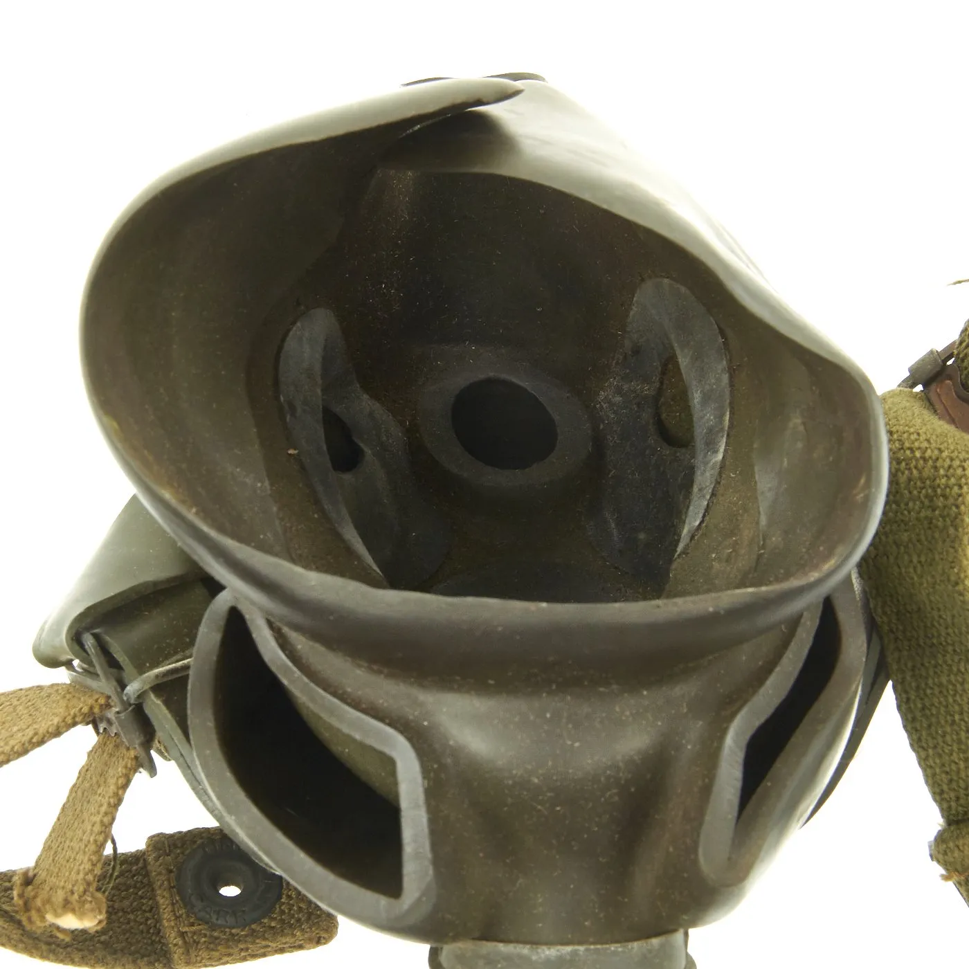 Original U.S. WWII Army Air Force Aviator Flight Helmet Set - AN6530 Goggles with Spare Lenses, A-14 Mask, A-11 Helmet