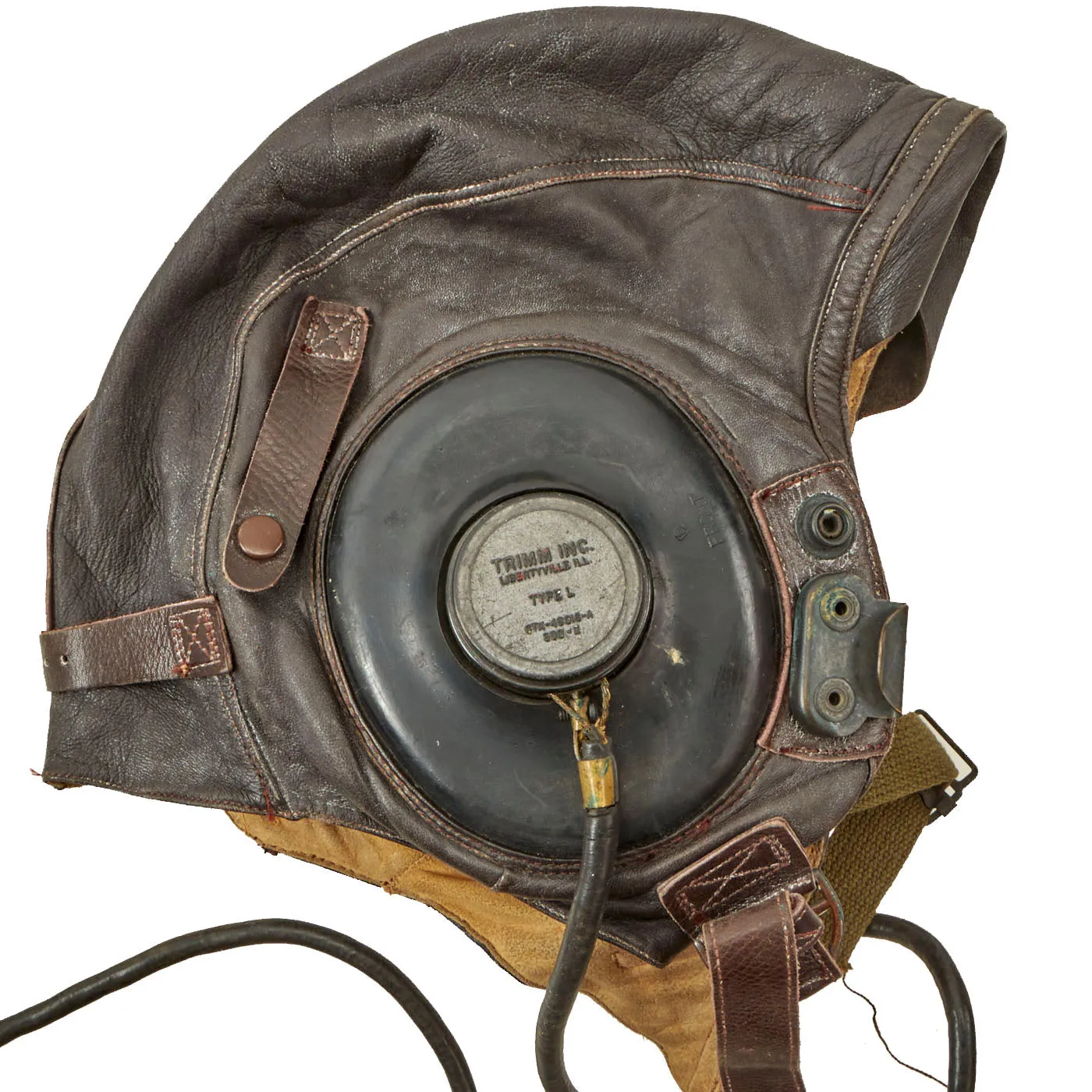 Original U.S. WWII Army Air Force Aviator Flight Helmet Set - AN6530 Green Tint Goggles, A-14 Mask, A-11 Helmet