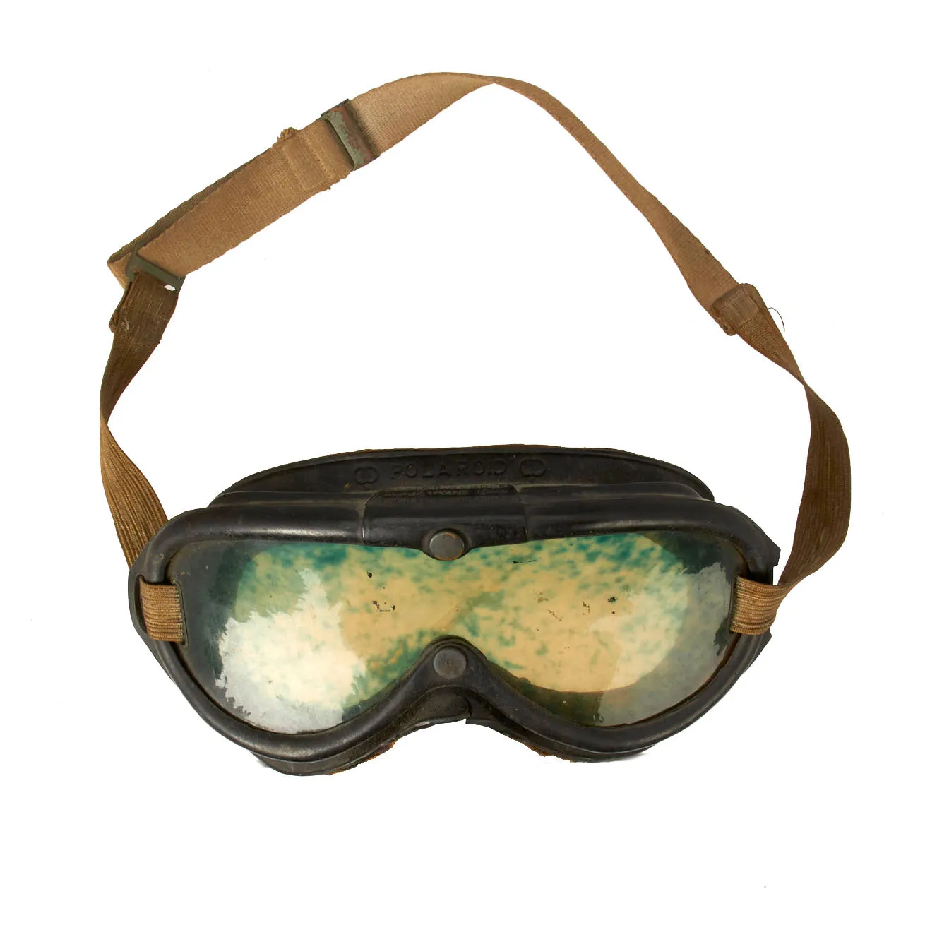 Original U.S. WWII Army Air Force Aviator Flight Helmet Set - Polaroid B-8 Goggles, A-14 Mask, A-11 Helmet