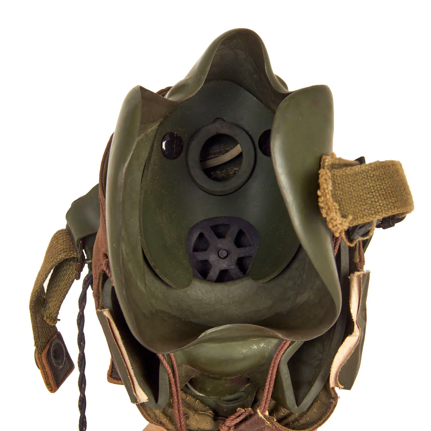 Original U.S. WWII Army Air Force Aviator Flight Helmet Set - Polaroid B-8 Goggles, A-14 Mask, E-1 Heater and A-11 Helmet