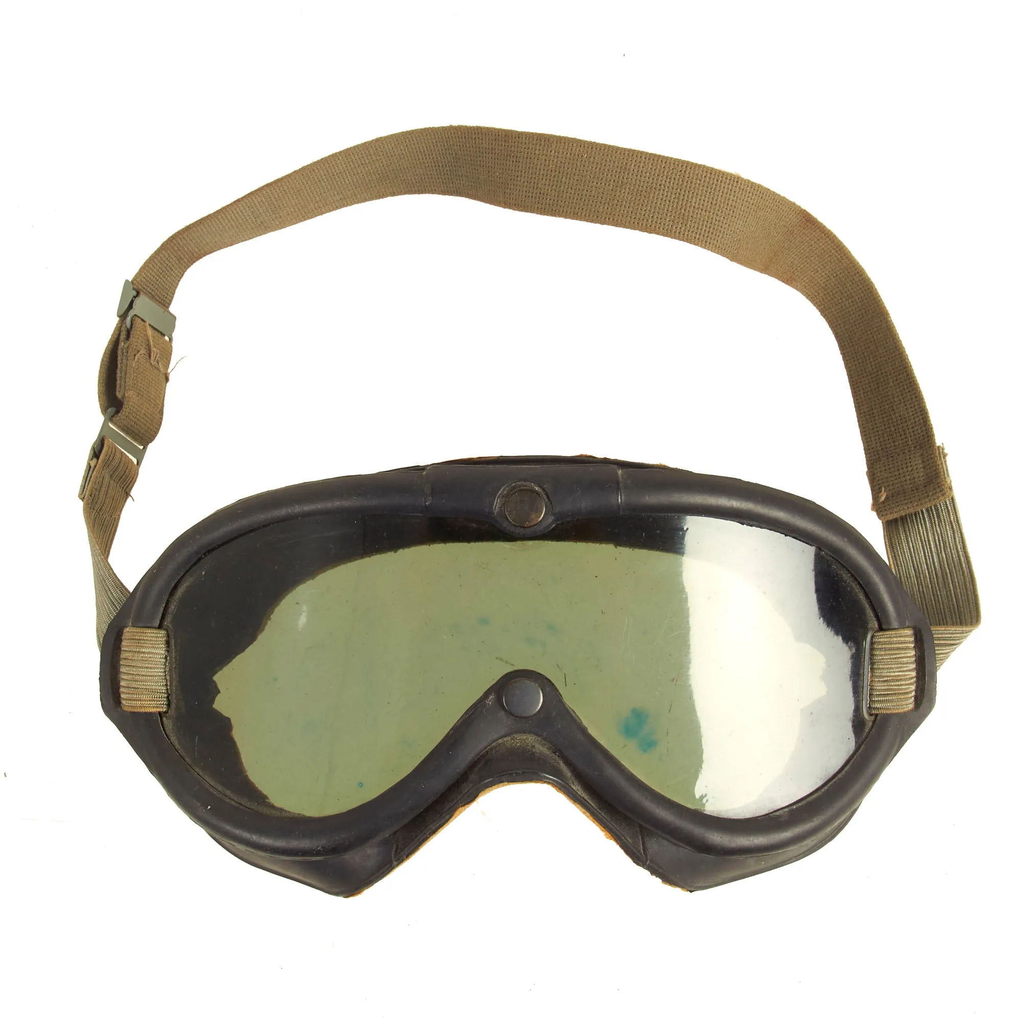 Original U.S. WWII Army Air Forces Aviator A-11 Flight Helmet Set - A-14 Mask and B-8 Goggles