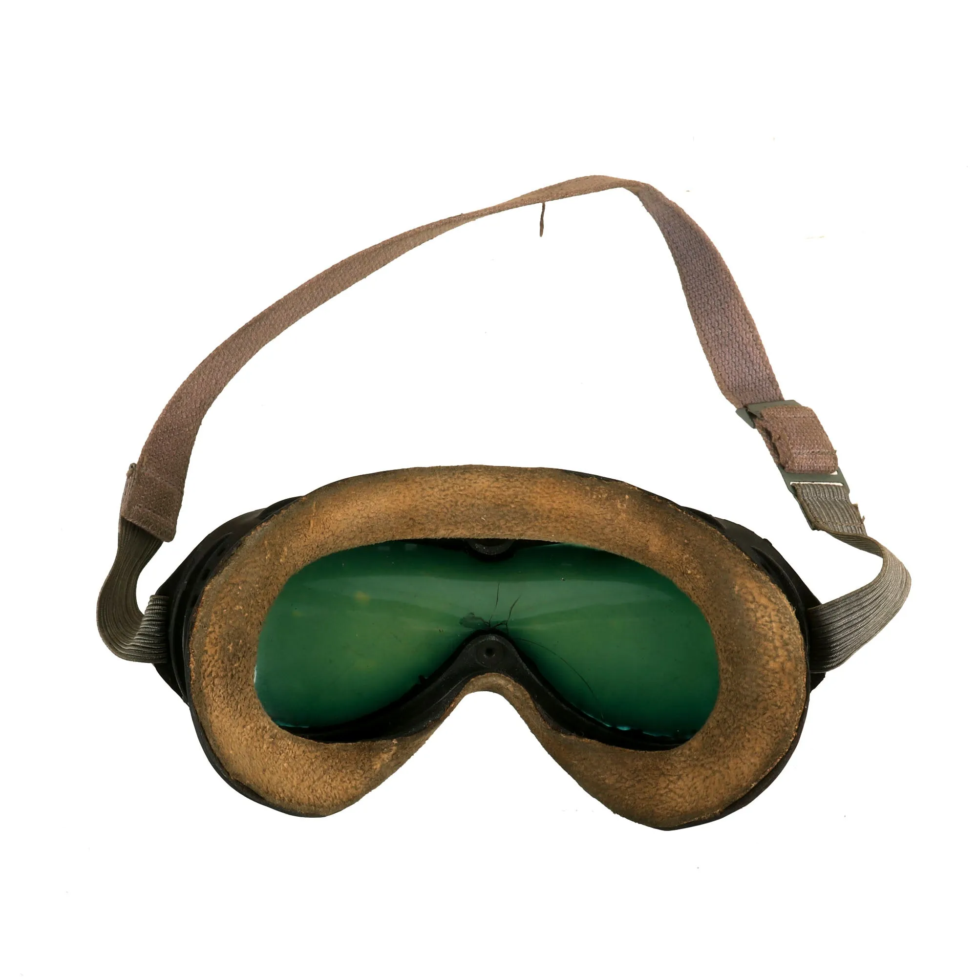 Original U.S. WWII Army Air Forces Aviator Flight Helmet Set - Polaroid B-8 Goggles, A-14 Mask With Box, Sealed HS-38 Headset and Named A-11 Helmet