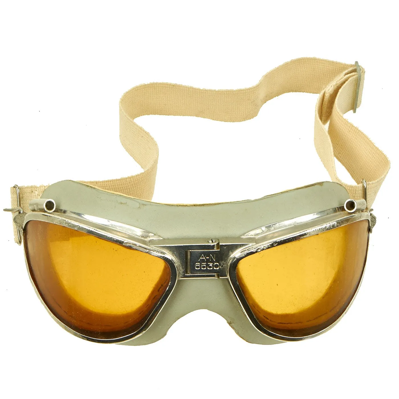 Original U.S. WWII Army Air Forces Aviator Flight Set - A-11 Flying Helmet with Earphones, AN6530 Goggles, A-14 Oxygen Mask