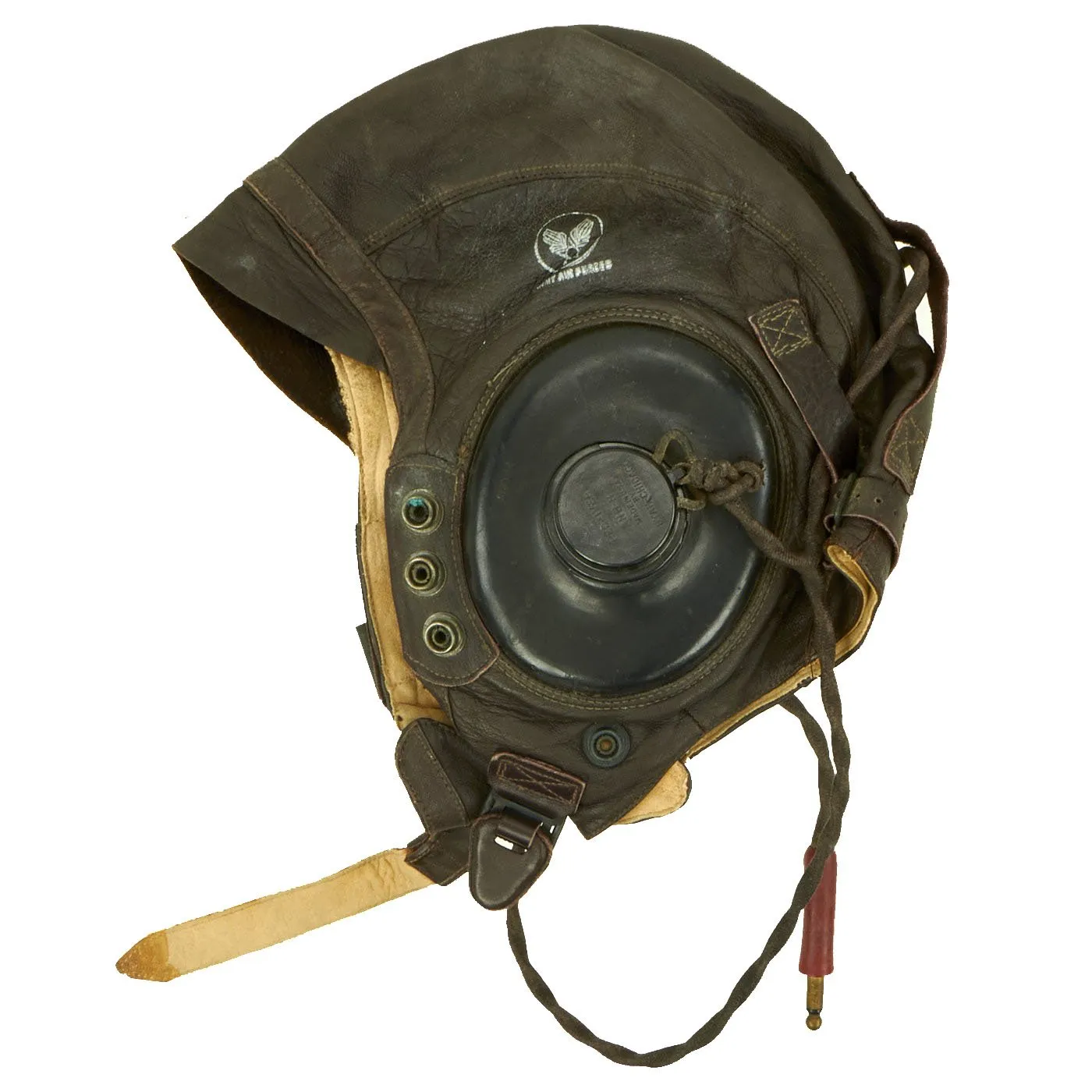 Original U.S. WWII Army Air Forces Aviator Flight Set - A-11 Flying Helmet with Earphones, AN6530 Goggles, A-14 Oxygen Mask