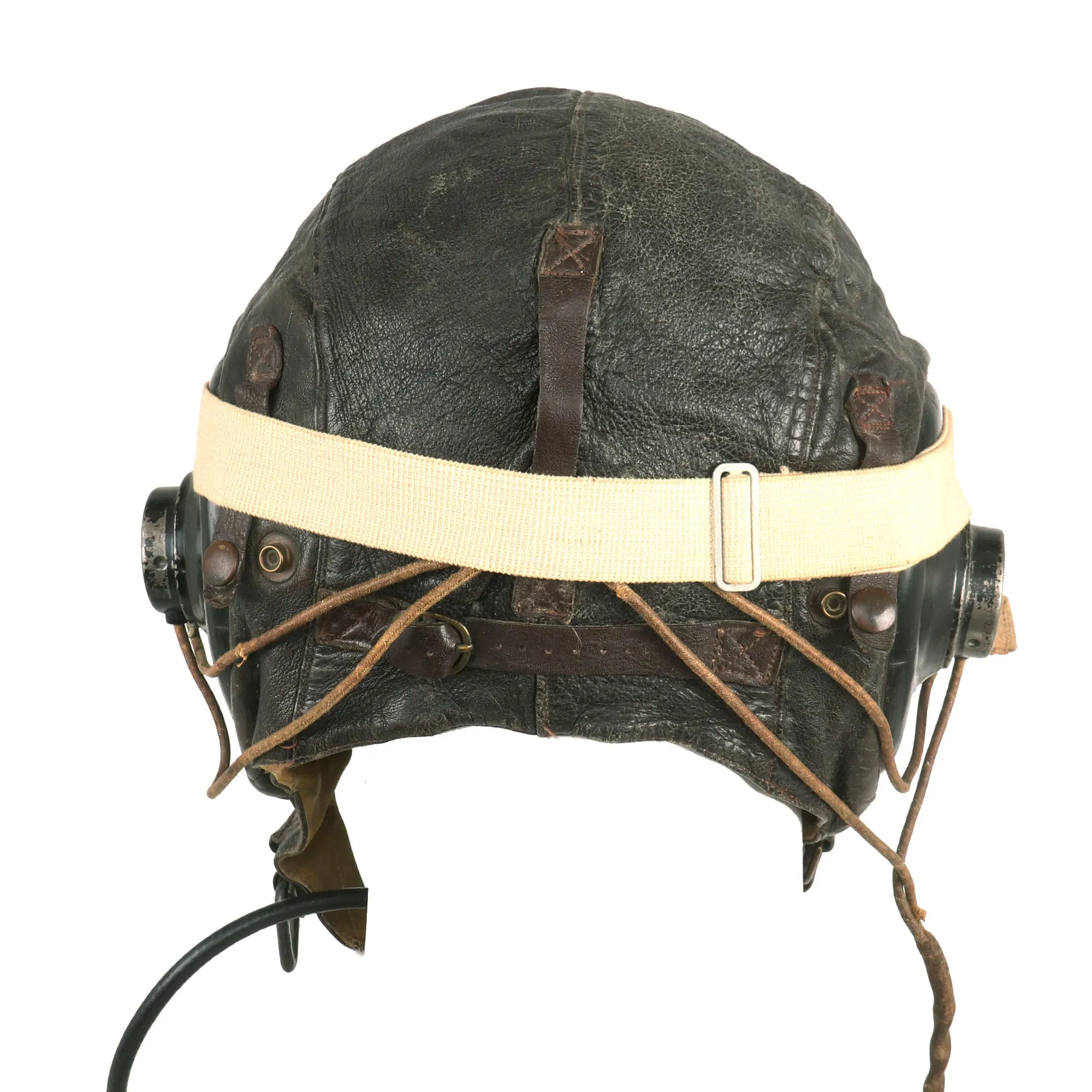 Original U.S. WWII USAAF Aviator Flight Helmet Set - AN6530 Goggles, Extra Large A-11 Helmet, & Type A-10A Oxygen Mask