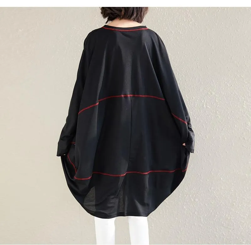 Oversized Long Batwing Sleeve Shirt