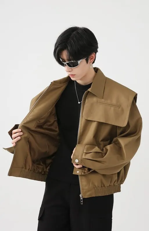 Oversized Shoulder Cape Jacket