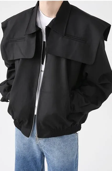 Oversized Shoulder Cape Jacket