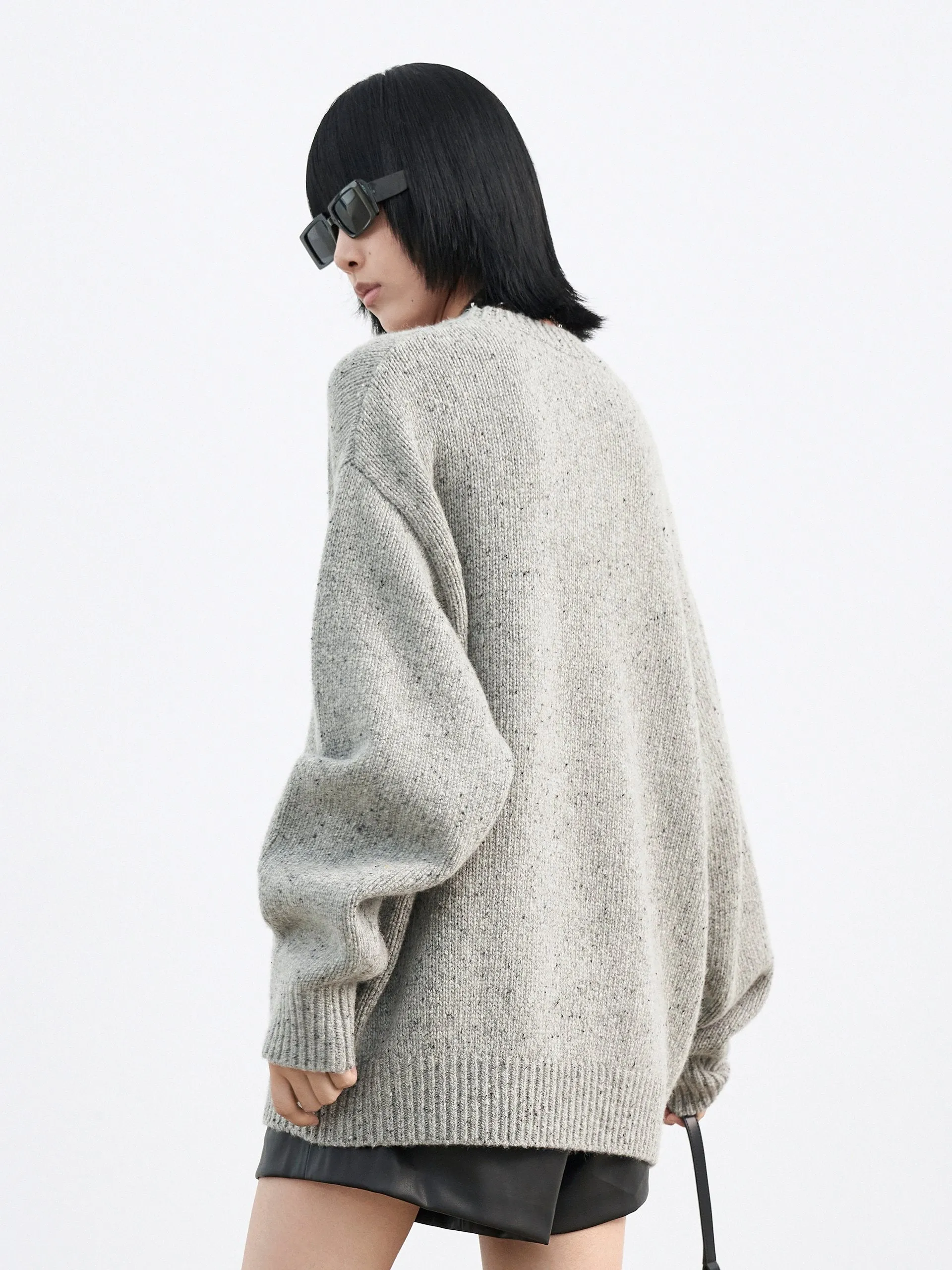 Oversized Wool-blend Cartoon Pullover