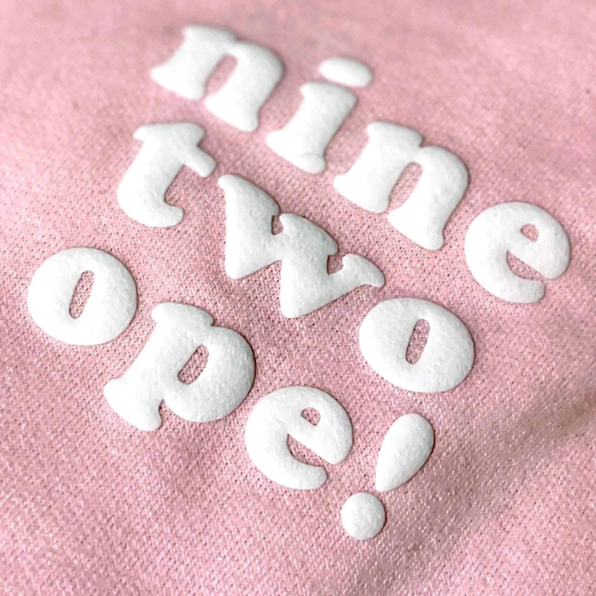 Pale Pink "nine two ope!" Area Code Crewneck Sweatshirt - 3D Puff Lettering