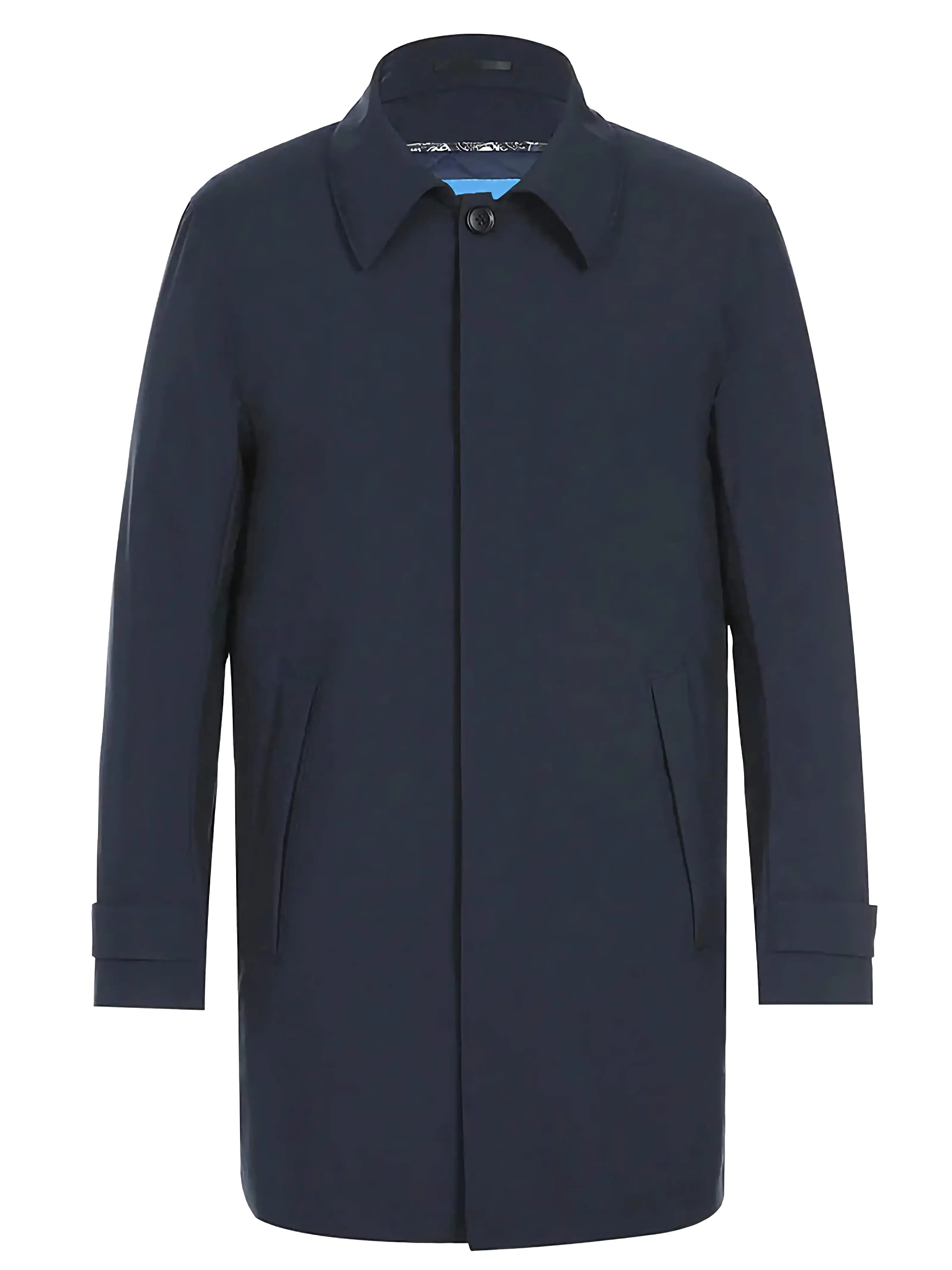 PELAGO Standard Collar Functional Trench Coat With Removable Quilted Liner in Navy