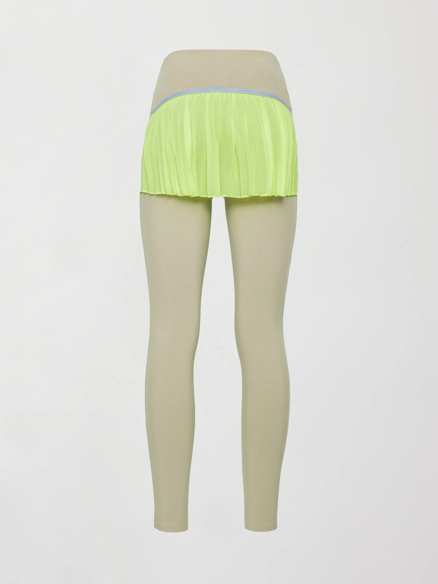 Pleated Skirt Legging in Melt - Silversage / Acid Lime