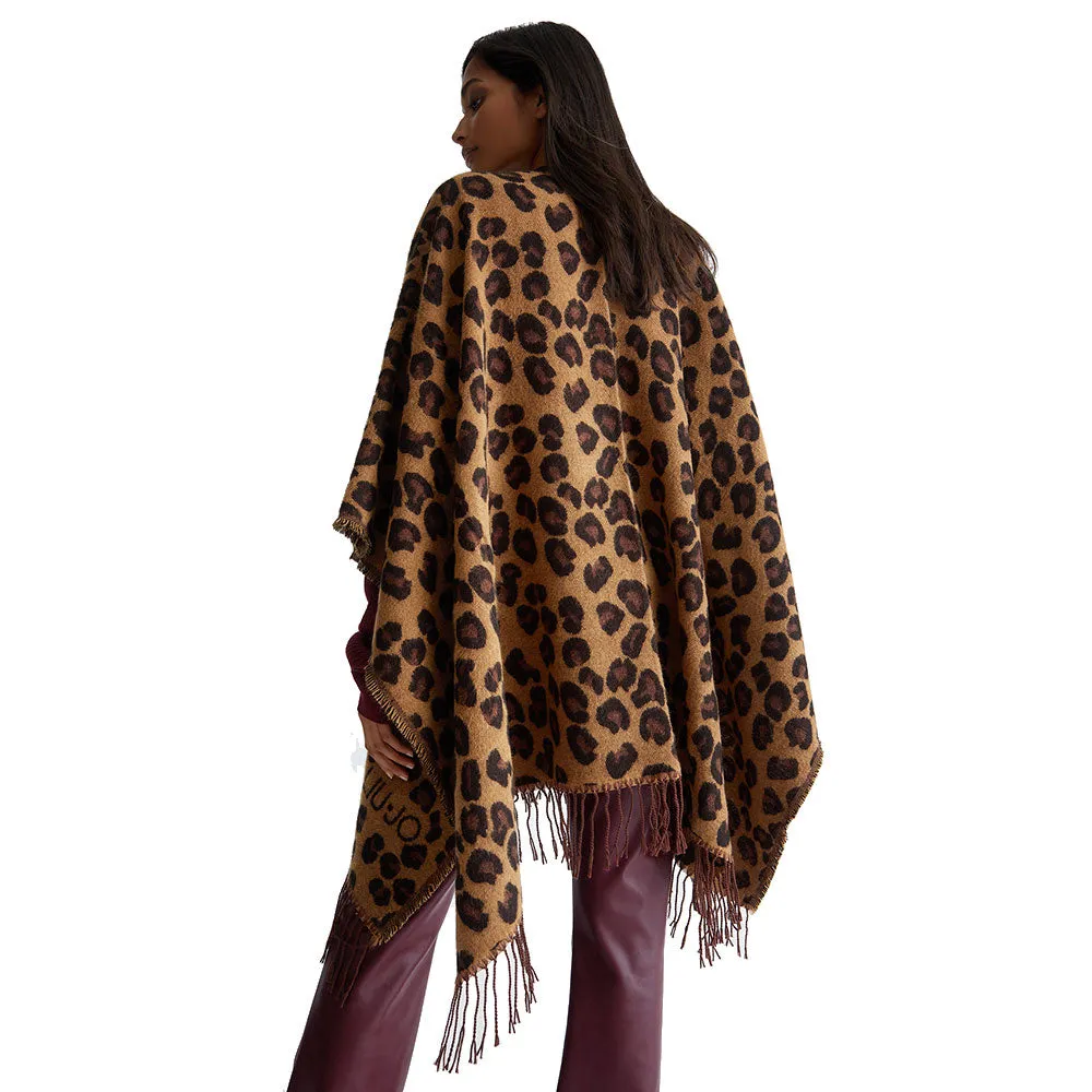 Poncho Donna LIU JO in Tessuto Garzato stampa Animalier