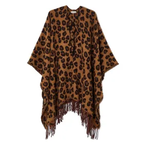 Poncho Donna LIU JO in Tessuto Garzato stampa Animalier