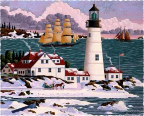 Portland Head Lighthouse (474 Piece Wooden Jigsaw Puzzle)