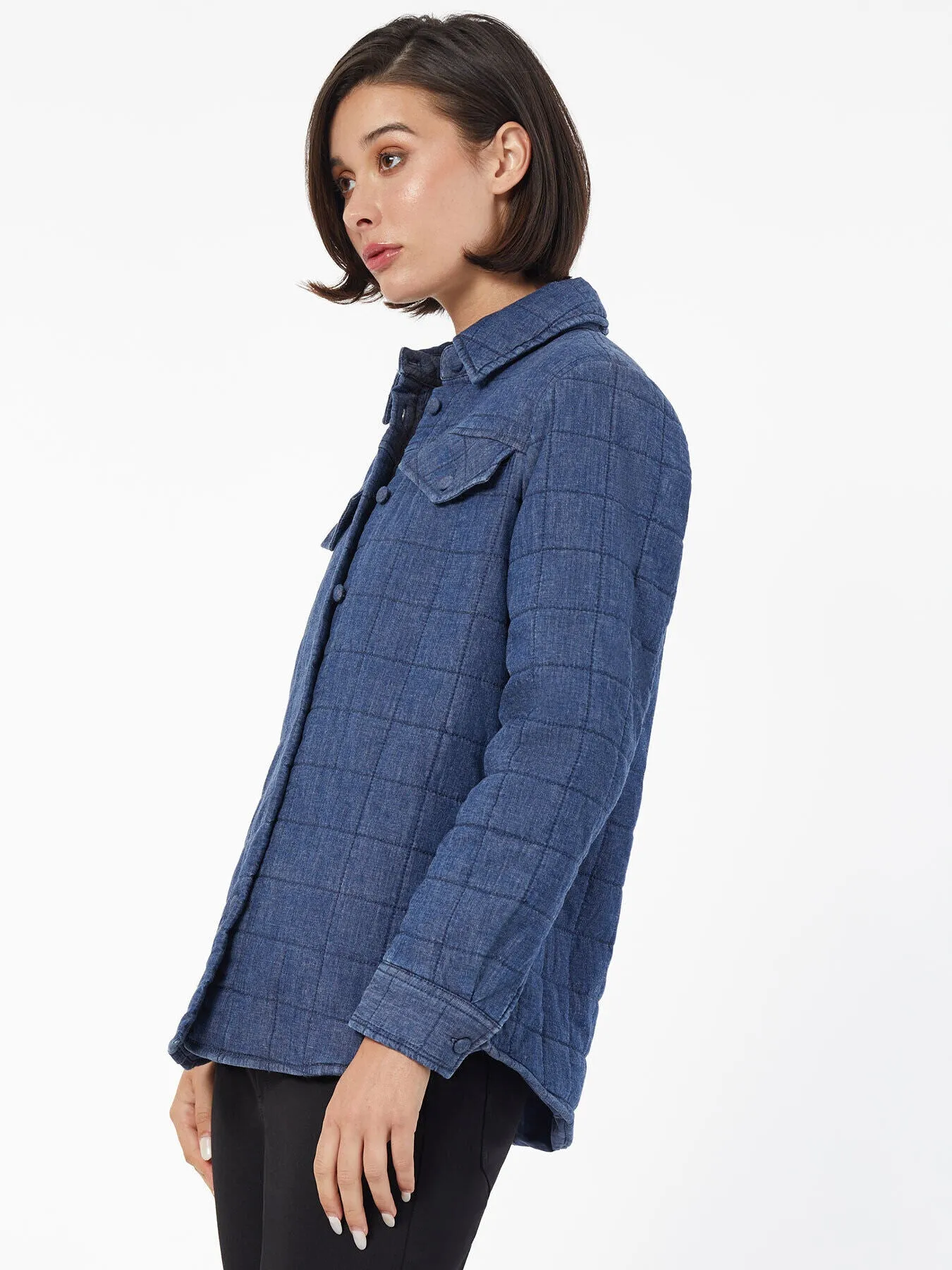 Quilted Button-Front Shacket