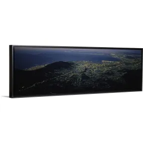 "Aerial view of a city, Cape Town, South Africa" Black Float Frame Canvas Art