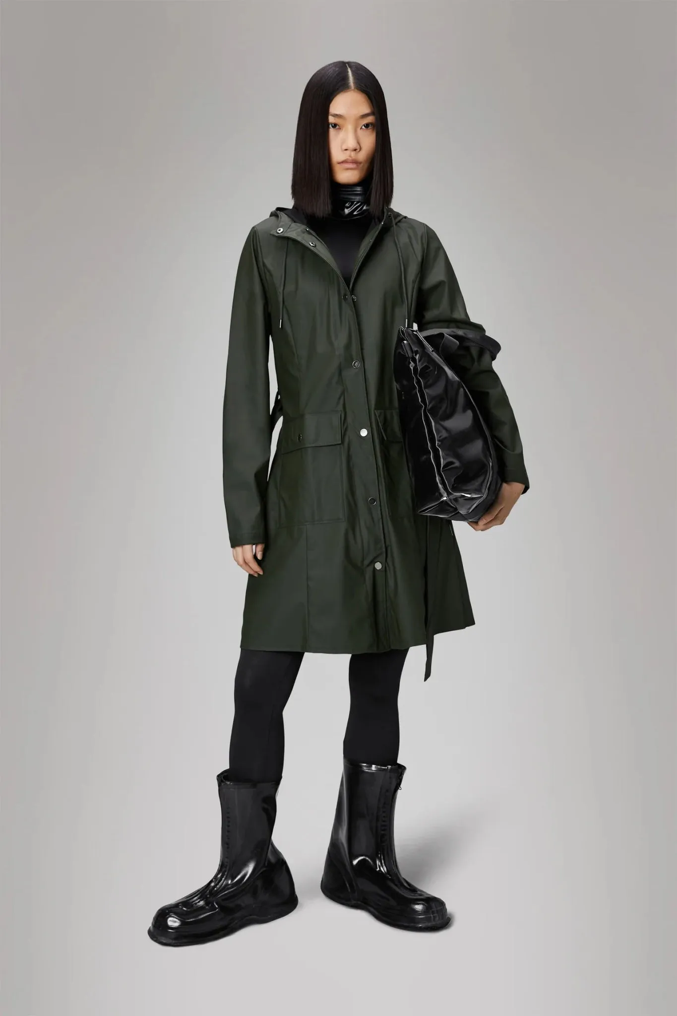 RAINS CURVE Long Jacket W3