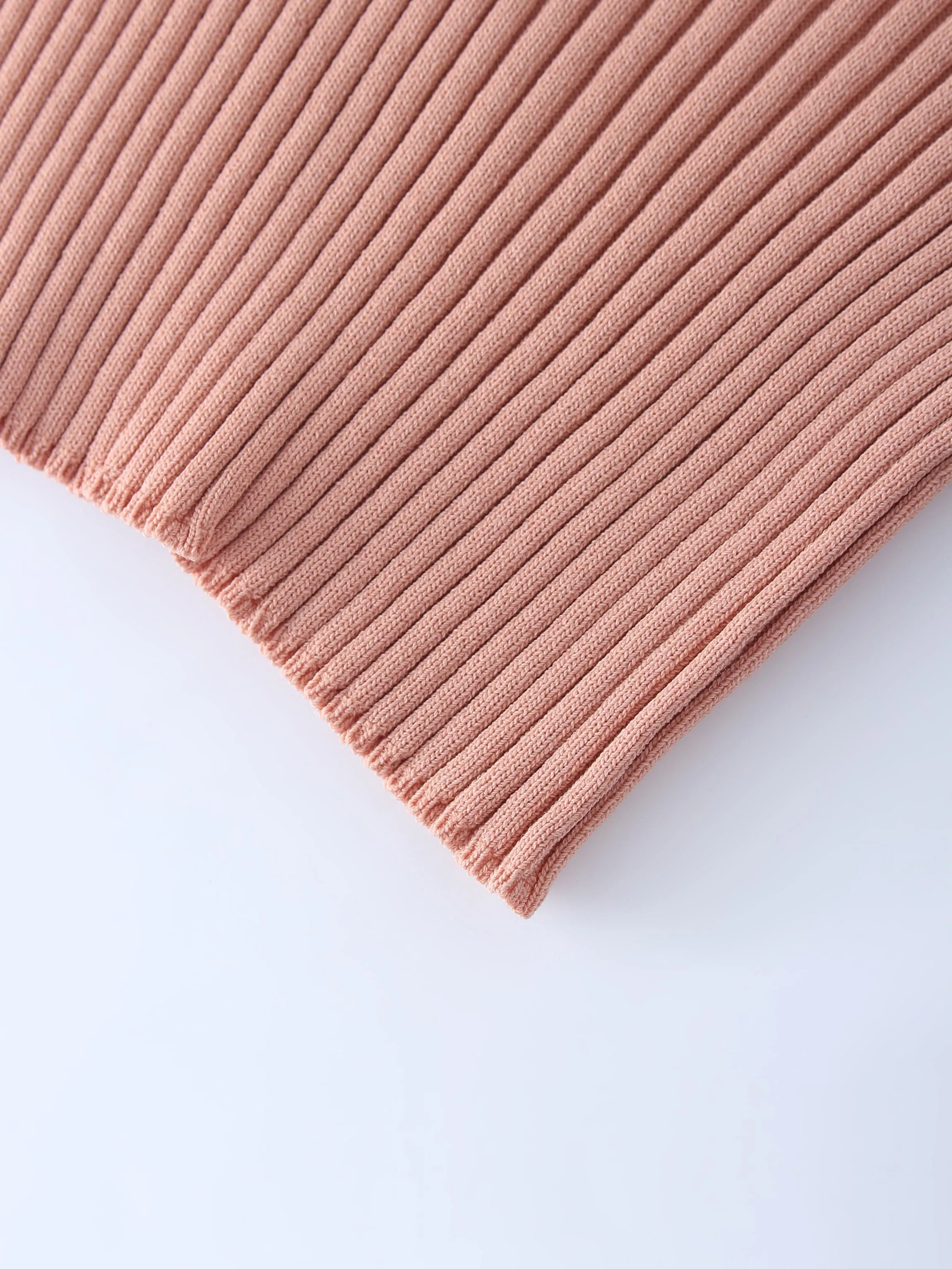 RIBBED WAISTED SWEATER-PEACH