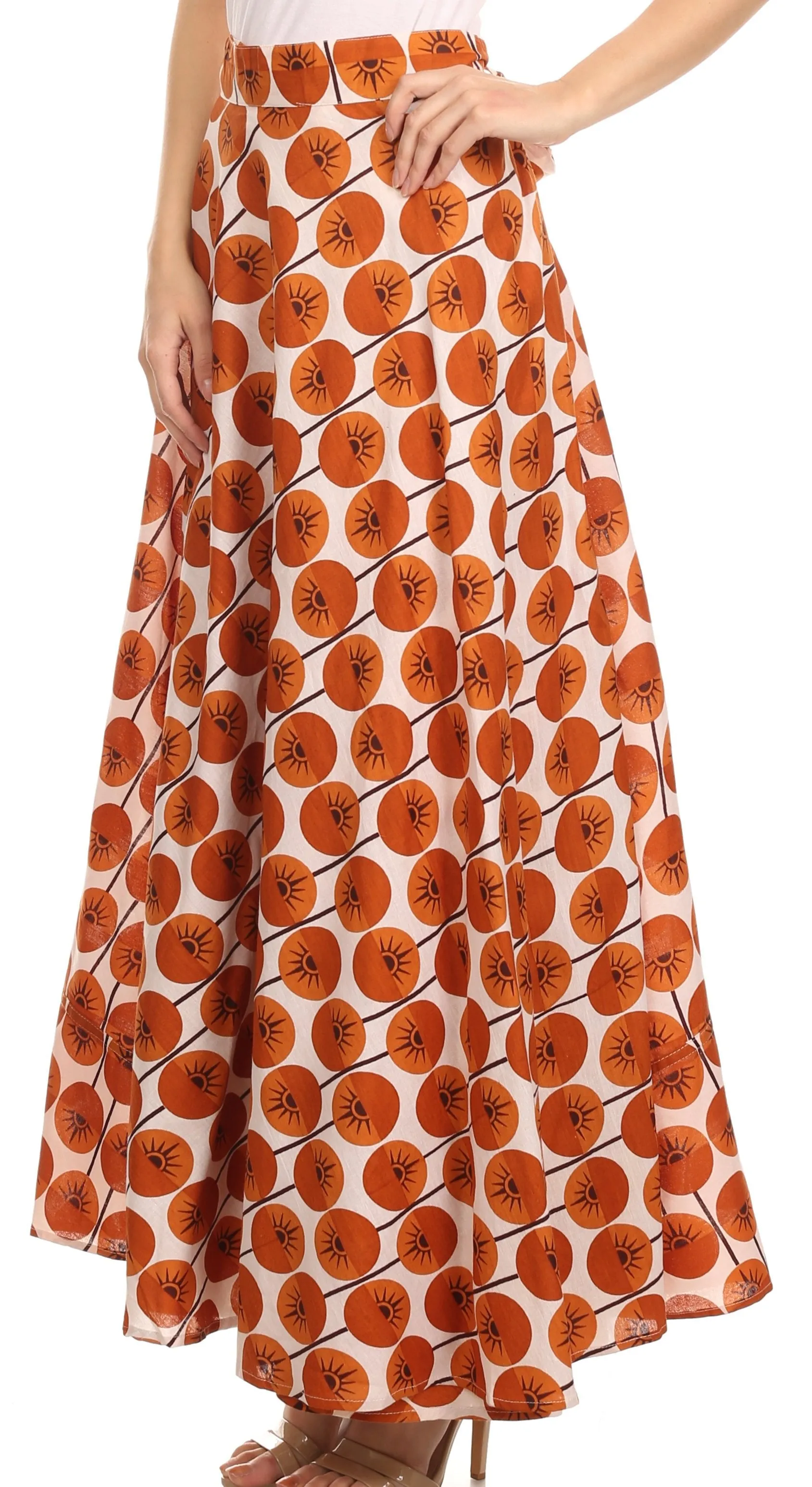 Sakkas Garan Long Opaque Fully Adjustable Printed Skirt Wrap Around Without Slit