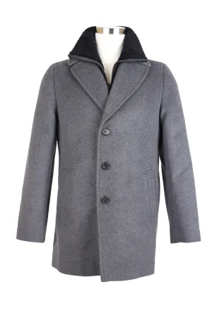 Shearling Collar Padded Dress Coat