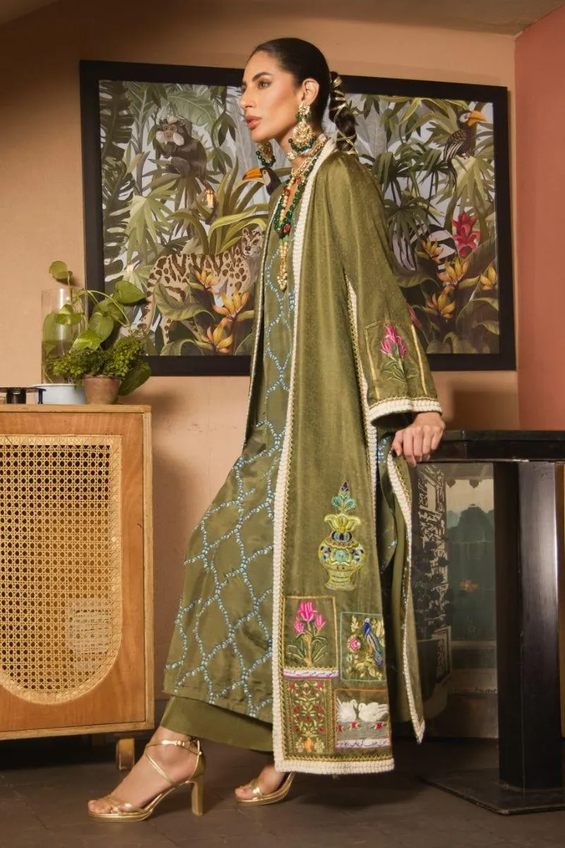 Shehrnaz - SHK-1136 - 2 Piece - Olive Green - Block Print