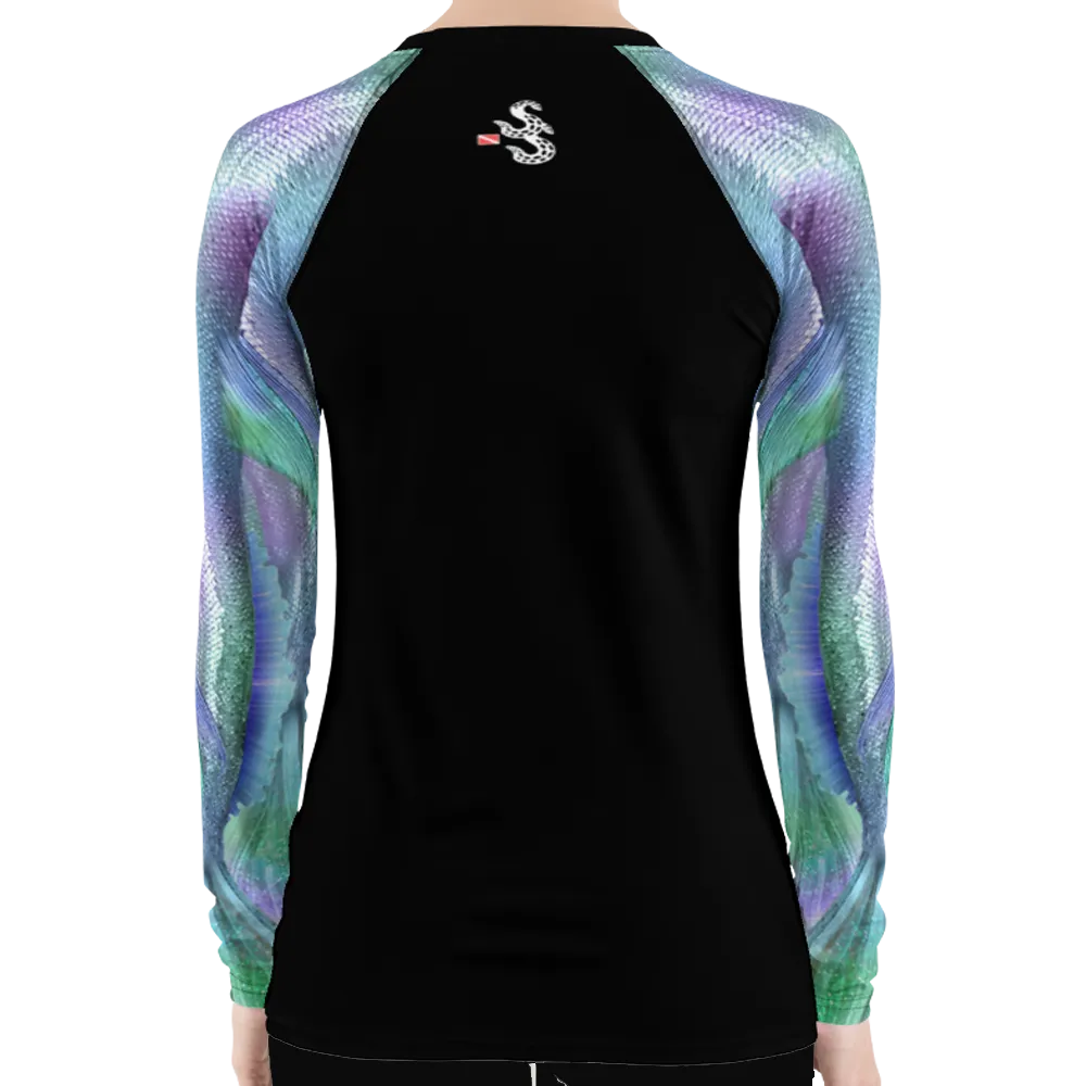 Shimmering Mermaid Tail Women's Rash Guard (Warehouse)