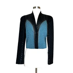 Studded Black & Blue Jacket - M