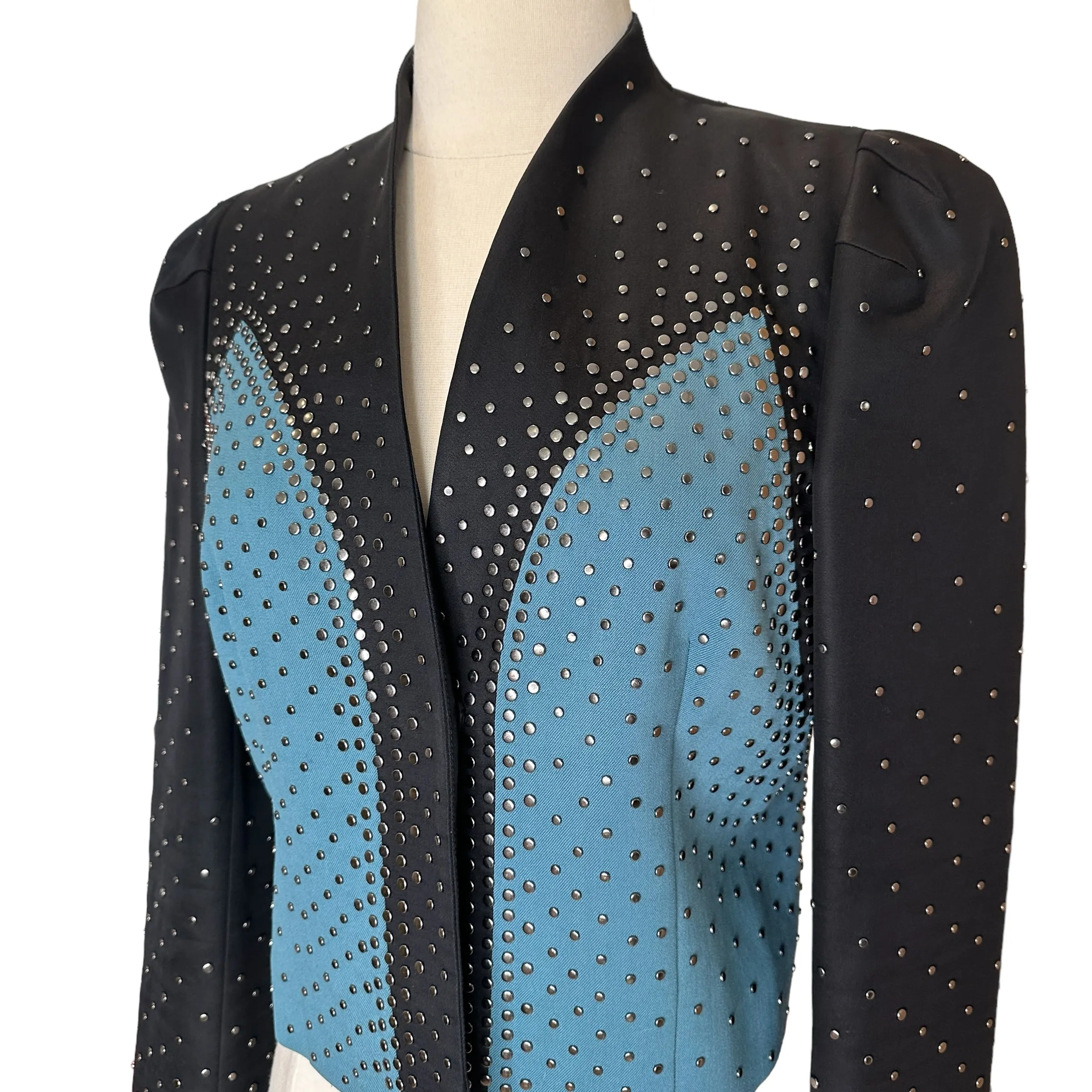 Studded Black & Blue Jacket - M