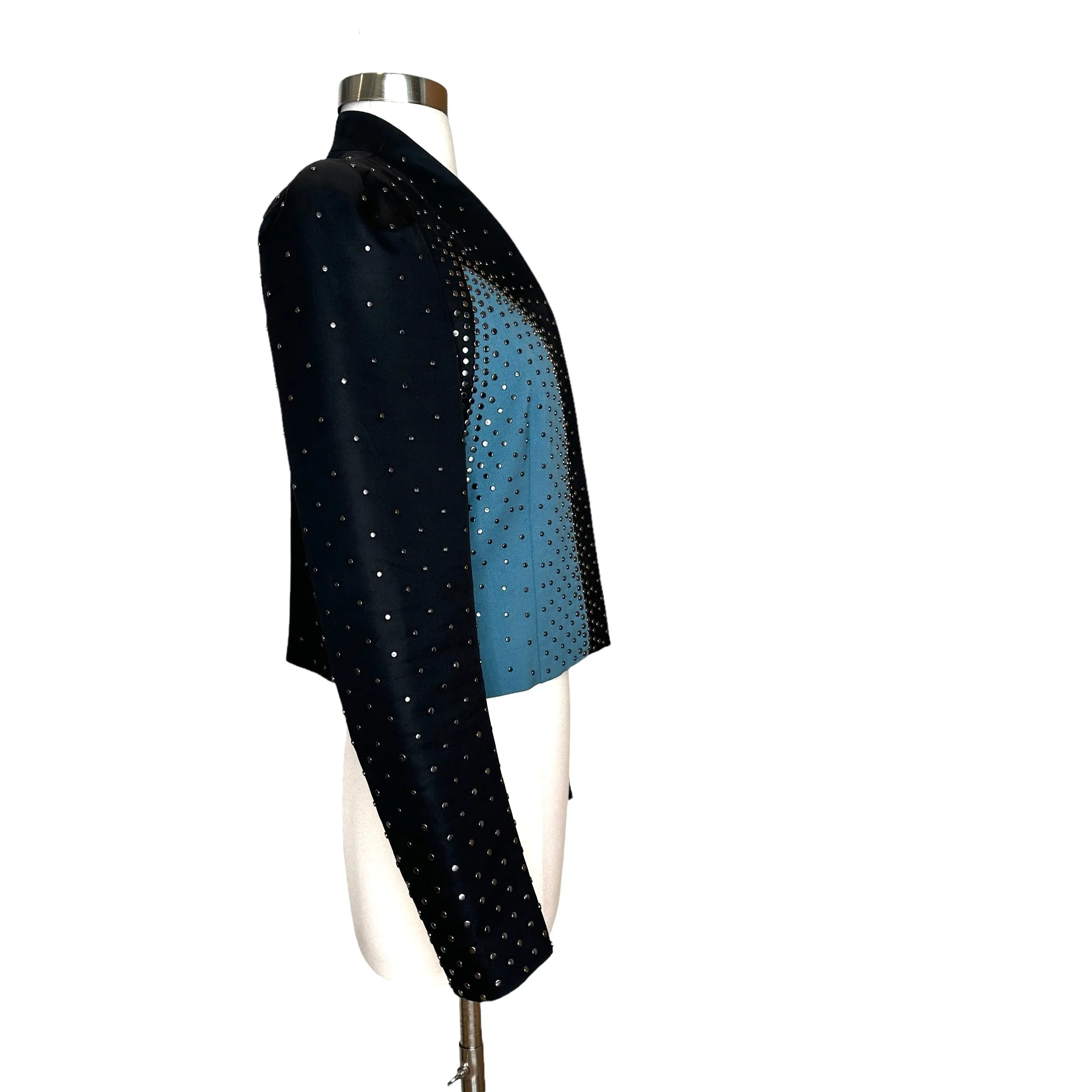 Studded Black & Blue Jacket - M