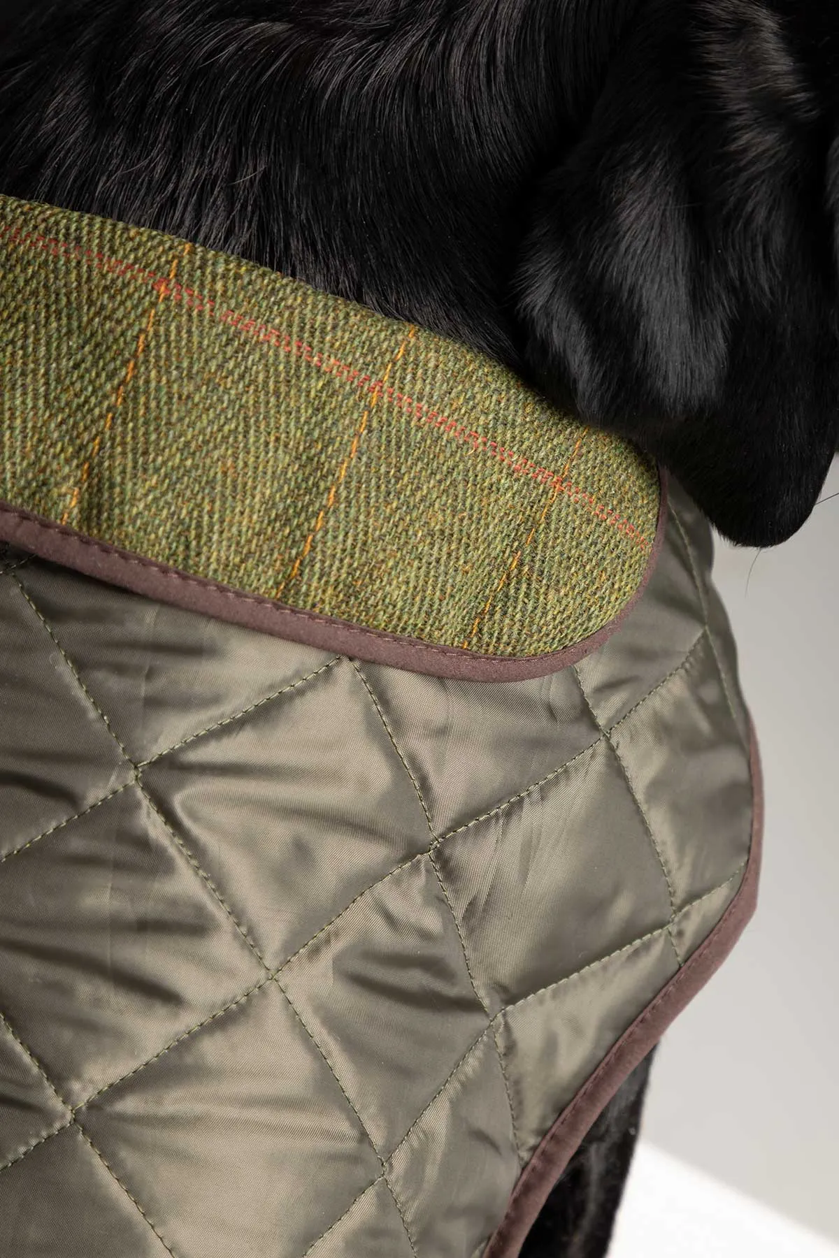 Tweed Quilted Dog Coat