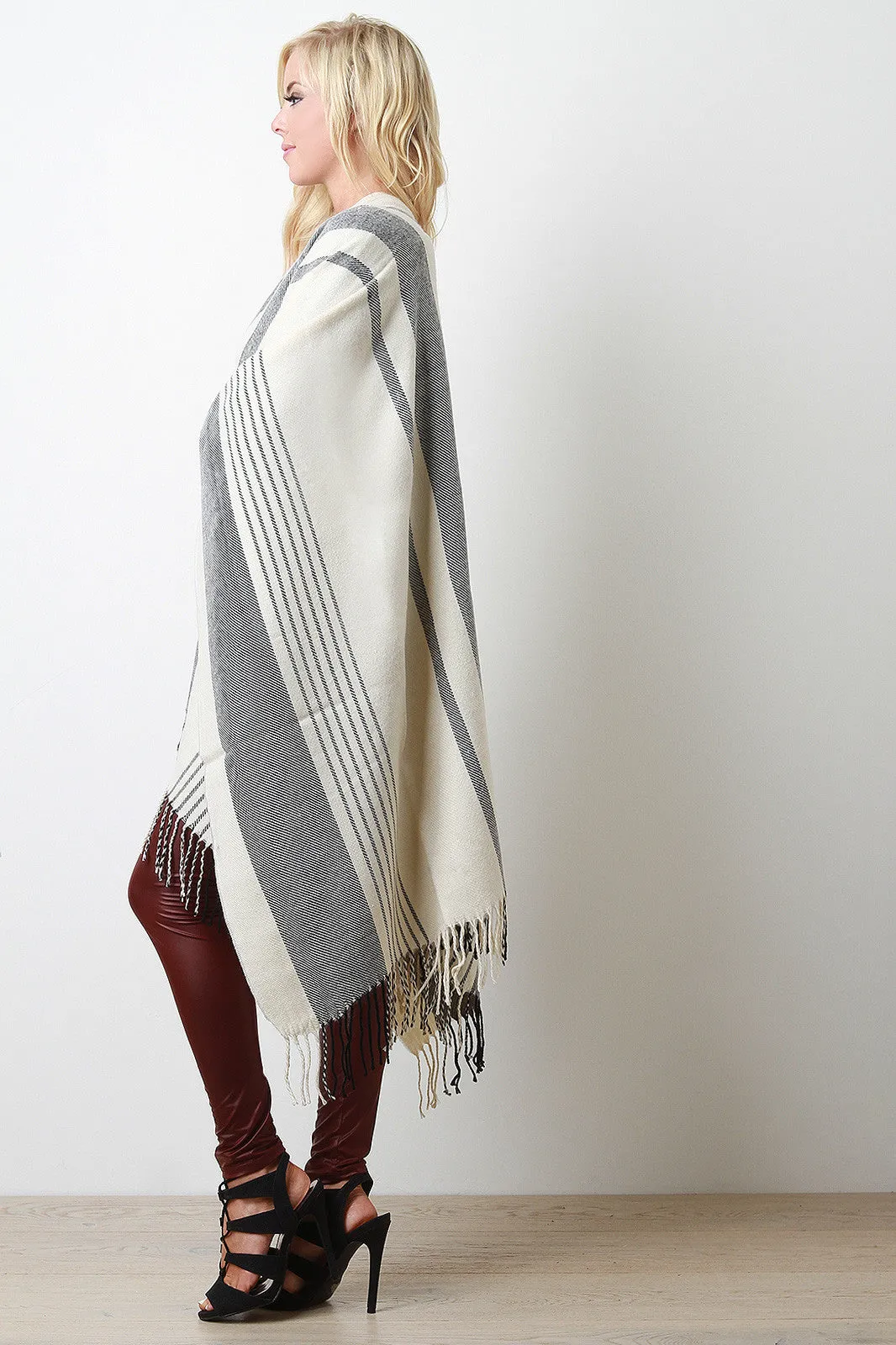 Two-Tone Vertical Stripes Cape