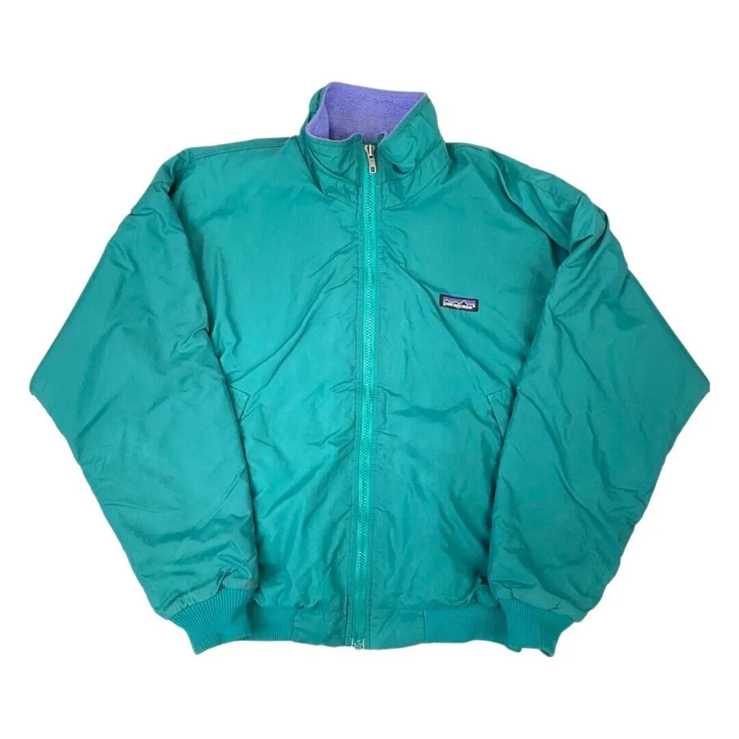 Vintage 80s 90s Green Patagonia Fleece Lined Jacket Coat