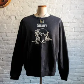 Vintage Black Oversize Graphic Print Sweatshirt Minimalist Grunge Band Sweater