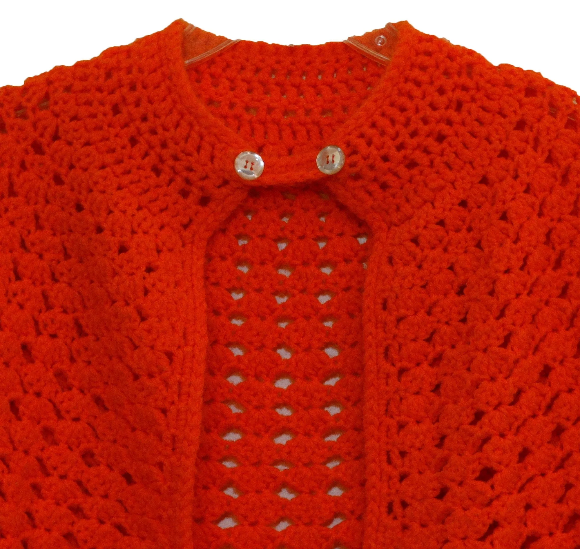 Vintage Orange Crochet Cape