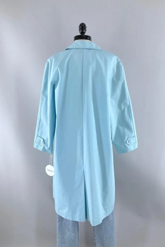 Vintage Pastel Blue Spring Overcoat Raincoat