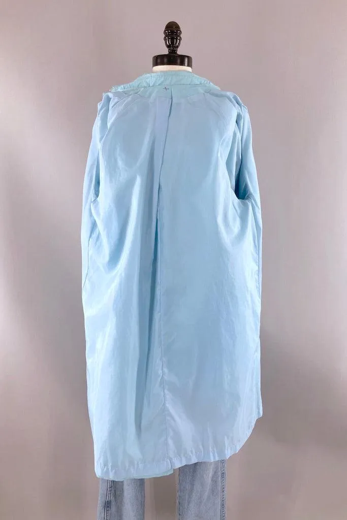 Vintage Pastel Blue Spring Overcoat Raincoat