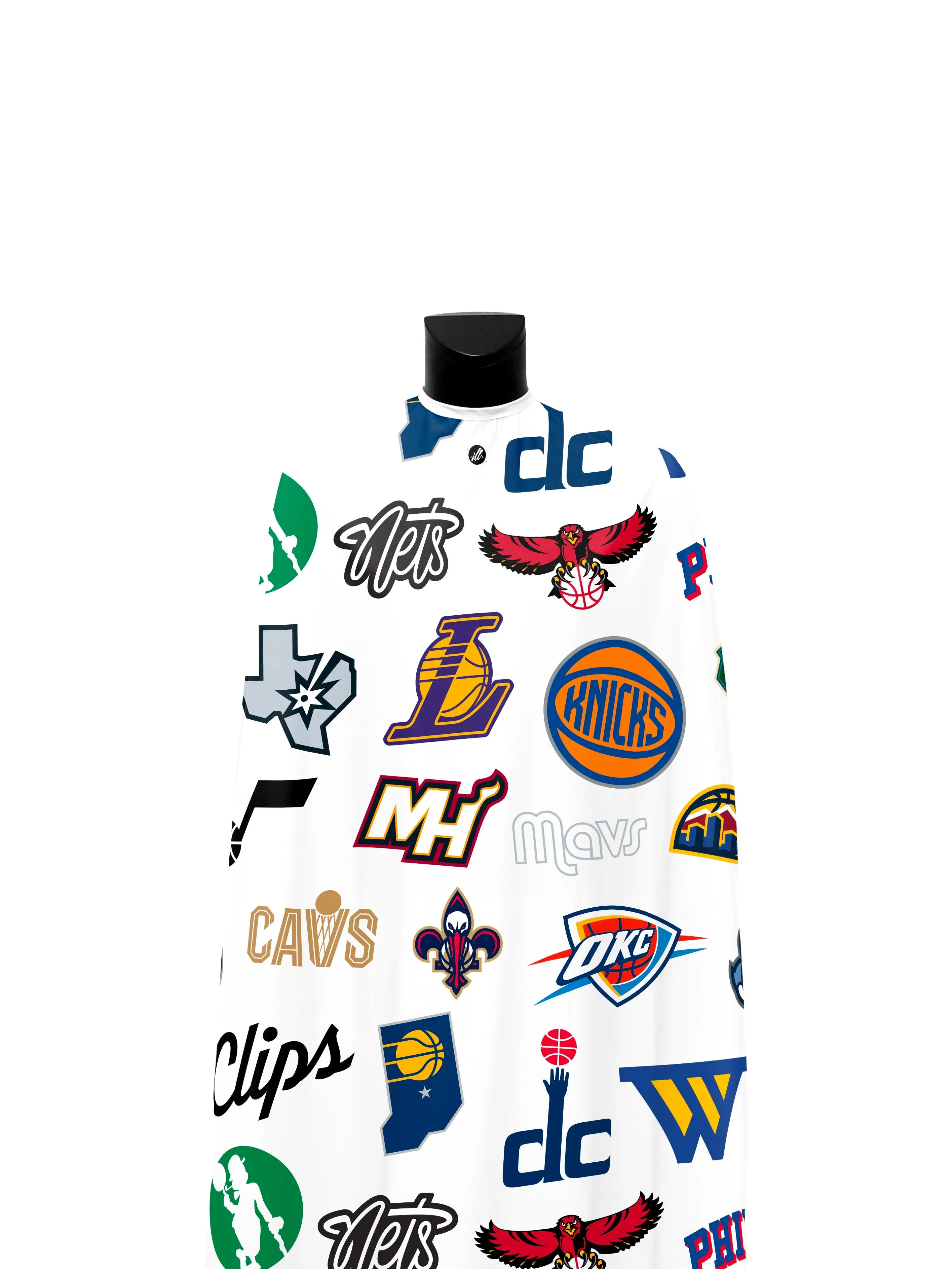 White NBA Secondary Multi-Logo PRO Cape