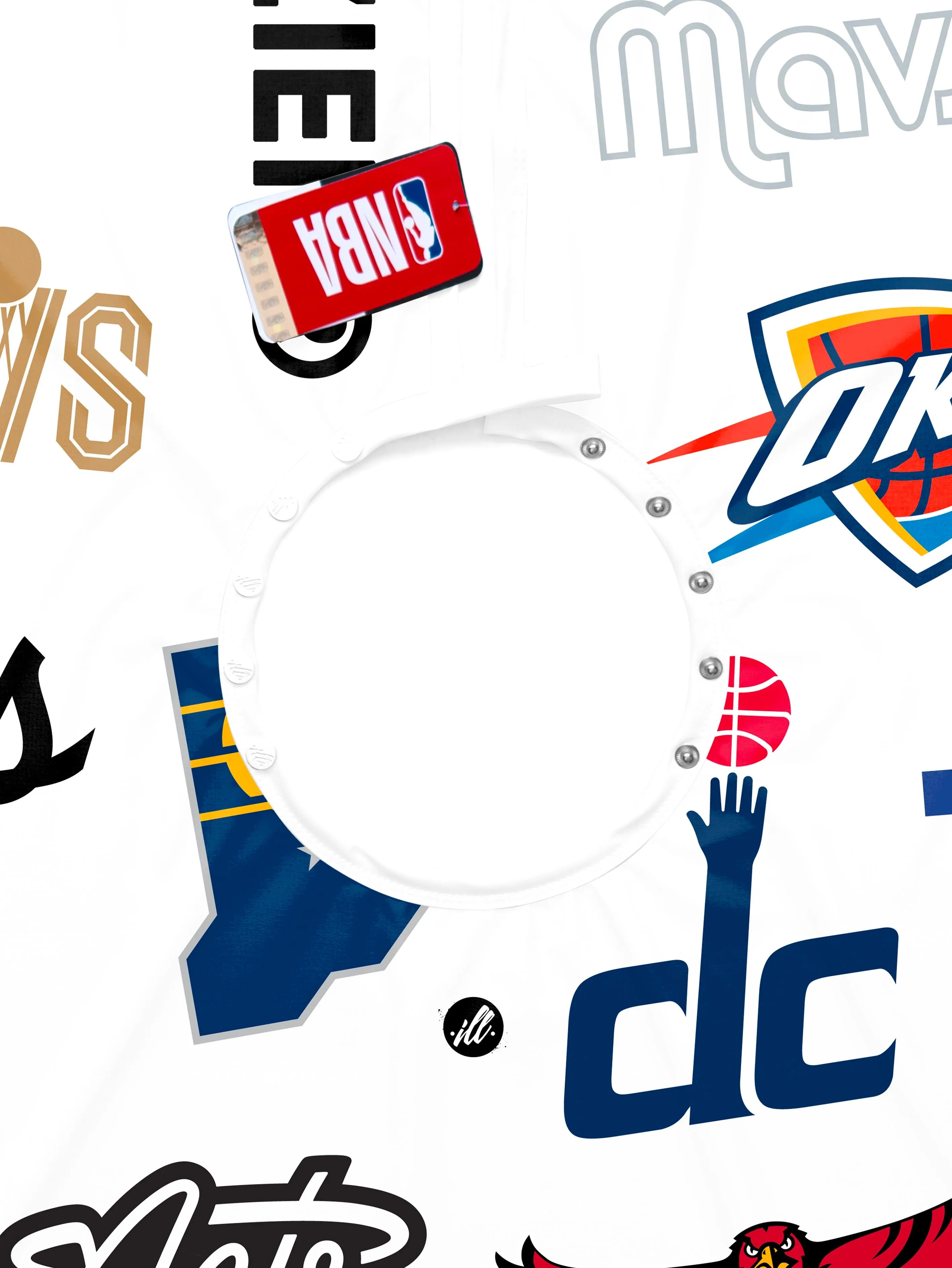 White NBA Secondary Multi-Logo PRO Cape