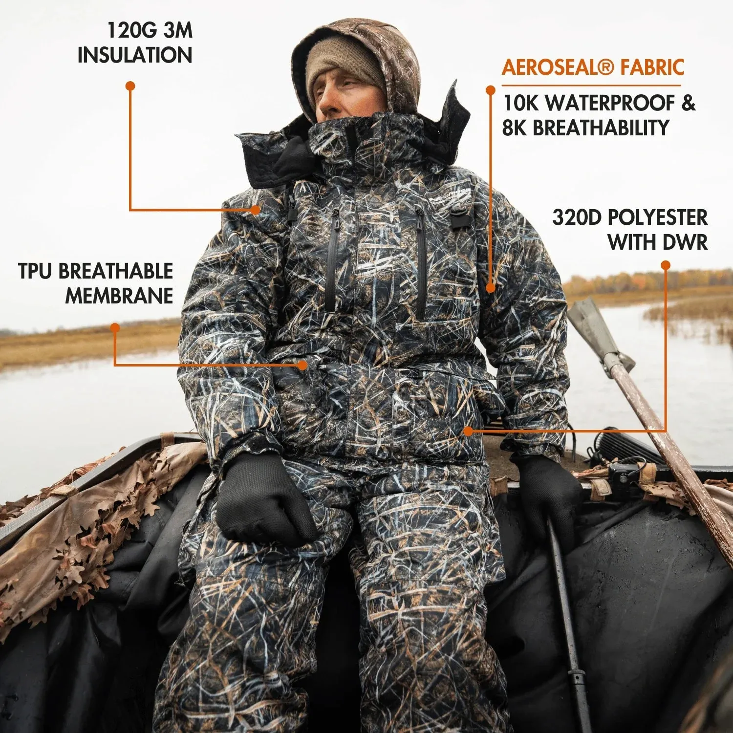 WindRider Hayward 3 Season Float Suit - Rain / Ice Gear