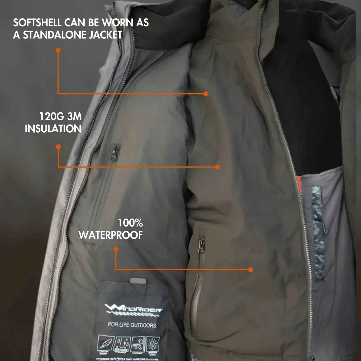 WindRider Hayward 3 Season Float Suit - Rain / Ice Gear