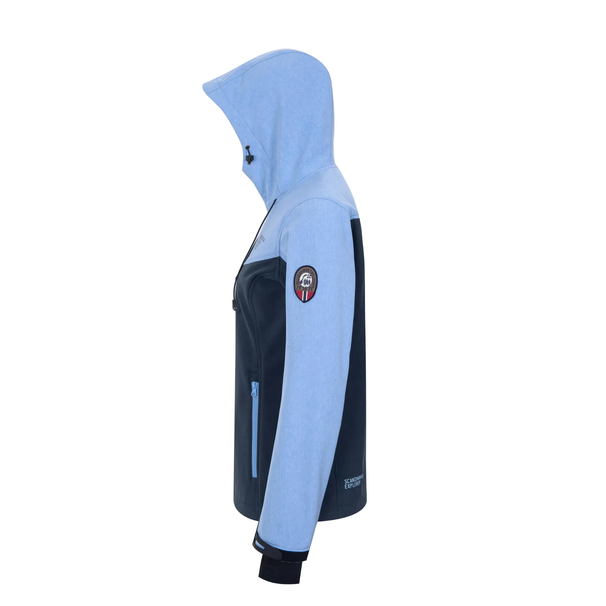 Women's 3 Layer Softshell Jacket - Navy / Light Blue