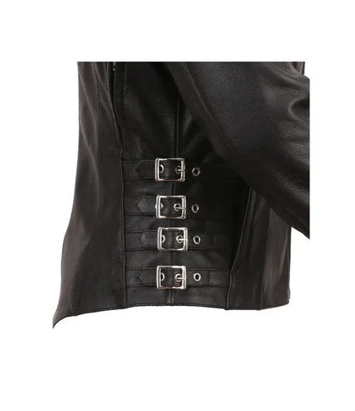 Women's Side Buckle Racer Jacket